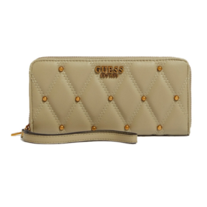 guess, triana, portafoglio in tessuto, slg grande zip, swqs8553460, verde, per le donne