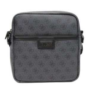 guess, vezzola, portadocumenti, borsa a tracolla in tessuto, nero, per le donne