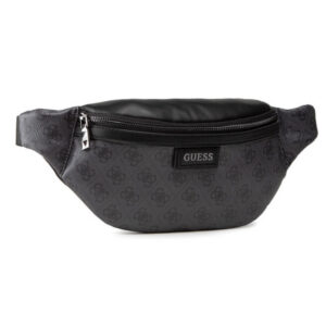 guess, vezzola, marsupio in tessuto, cintura, nero, per le donne