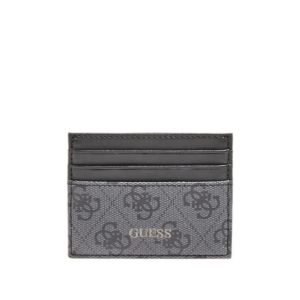 guess, vezzola, porta carte in pelle, nero, per uomini