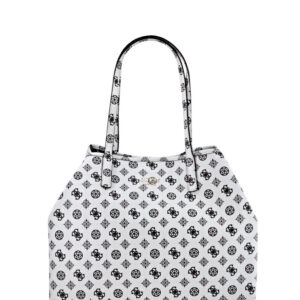 guess, vikky, pelle, borsa in tessuto, bianco, per le donne, 32,5x27x15 cm