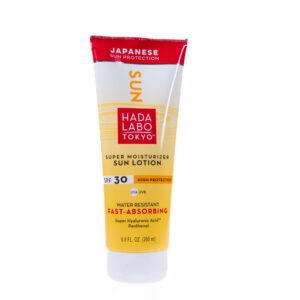 hada labo tokyo, sun, acido ialuronico, idratante, lozione solare, 30, 200 ml