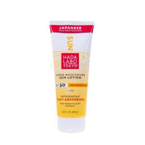 hada labo tokyo, sun, acido ialuronico, idratante, lozione solare, 50, 200 ml