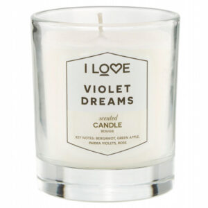 i love, signature collection, bergamotto, mela verde, viole di parma, rosa, candela profumata, 160 g