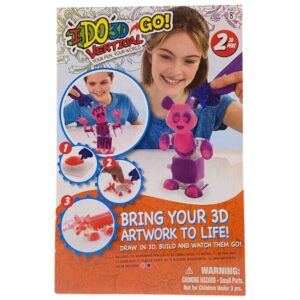 ido3d, bring your 3d artwork to life, 2 penne verticali cambia colore, set da disegno, unisex, 8+ anni