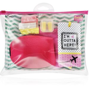 inflight essential kit set beauty junky: beauty junky, hair elastic, 3 pcs + beauty junky, foam earplugs + beauty junky, luggage tag, metal keyring + beauty junky, textile socks, for women + beauty junky, sleep mask, universal