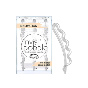 set trio, invisibobble, waves, fermacapelli, cristallino, 3 pz