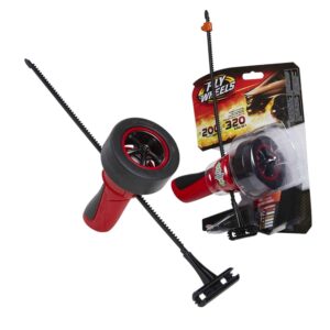 jakks pacific, 1 pneumatico + espulsore per artiglio di potenza fuoristrada, jakks pacific, ruote volanti, rosso/nero, per ragazzi