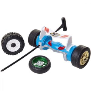 jakks pacific, 4 pneumatici + lanciatore turbo, jakks pacific, ruote volanti, blu, per ragazzi
