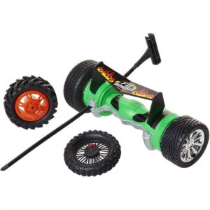 jakks pacific, 4 pneumatici + lanciatore turbo, jakks pacific, ruote volanti, verde, per ragazzi, 8+ anni