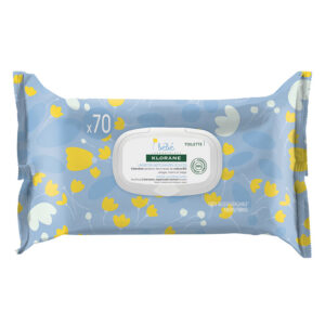klorane, baby, salviette detergenti, per viso e corpo, 70 pz