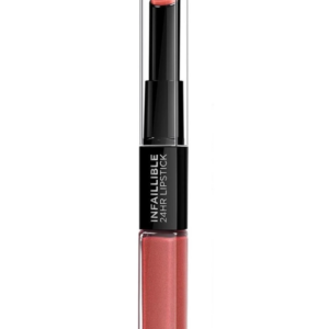 l'oreal paris, infaillible 24h , rossetto cremoso & lucidalabbra, 404, corallo costante, 5.6 ml
