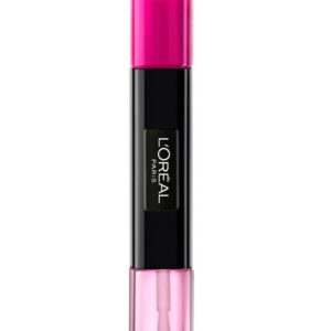l'oreal paris, infallible, smalto per unghie 2 in 1, 132, vernice rosa, 2 x, 5 ml