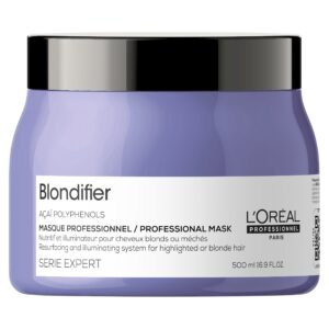 l'oreal professionnel, serie expert blondifier, polifenoli di acai, maschera crema trattamento capelli, risistemazione e illuminazione, 500 ml