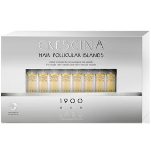 impostare, labo, crescina follicular islands 1900, per la stimolazione della crescita, siero trattamento in fiale, per il cuoio capelluto, per uomini, 20 pz