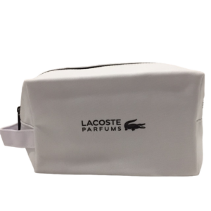 lacoste, lacoste, borsa in tessuto, articoli da toeletta, bianco, per uomini