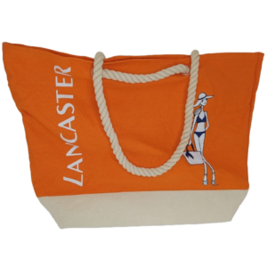 lancaster, lancaster, materiale, borsa in tessuto, spiaggia, arancione, 44 x 26 cm