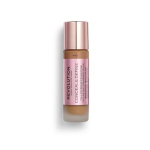 makeup revolution, conceal & define, senza olio, fondotinta in crema, f 12,5, 23 ml