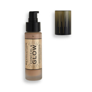 makeup revolution, conceal & glow, illuminante, fondotinta in crema, f5, 23 ml