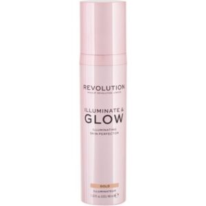 makeup revolution, glow & lluminate, highlighter liquido, oro, per il viso, 40 ml