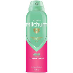 mitchum, flower fresh, idratante 48h, spray deodorante, per le donne, 200 ml