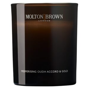 molton brown, mesmerising oudh accord & gold, candela profumata, 480 g