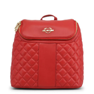 moschino, love, pelle sintetica, zaino in tessuto, rosso, tasche 2, per le donne