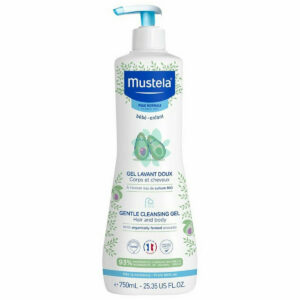 mustela, mustela, avocado, pulizia delicata, gel detergente, per viso & capelli, 750 ml
