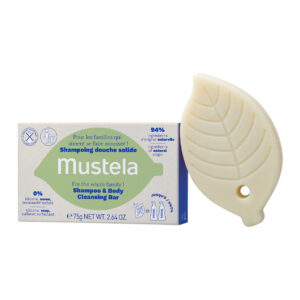 mustela, organic, olio d'oliva, shampoo solido per capelli, pulizia delicata, 75 g