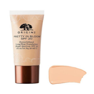 origins, pretty in bloom, lunga durata, fondotinta in crema, 540, dorato caldo medio profondo, spf 20, 30 ml