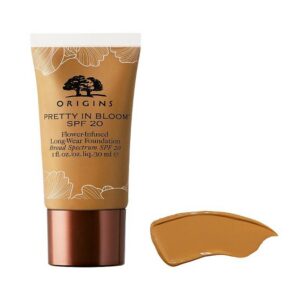 origins, pretty in bloom, lunga durata, fondotinta in crema, n. 530, medio profondo caldo, spf 20, 30 ml