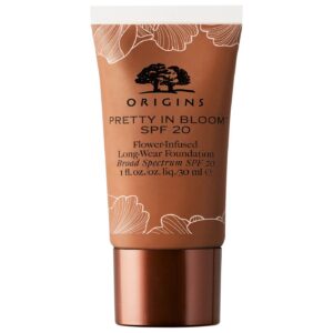 origins, pretty in bloom, lunga durata, fondotinta in crema, n. 700, molto profondo neutro, spf 20, 30 ml