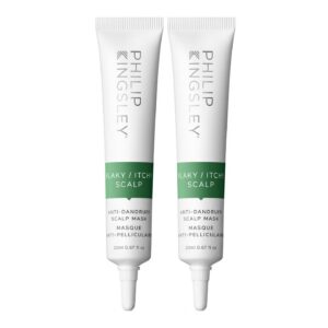 set duo, philip kingsley, flaky/itchy scalp, maschera crema trattamento cuoio capelluto, antiforfora, 2 pz, 20 ml