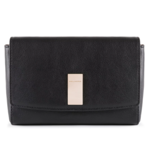 piquadro, dafne, borsa in pelle, sistema rfid, nero, 19 cm