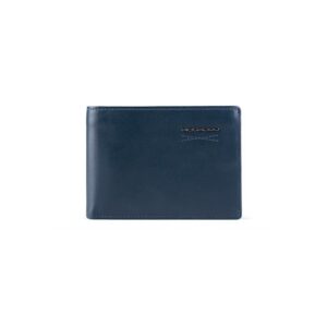 piquadro, obidos, portafoglio in pelle, snello, pu4823w110r, blu navy, per uomini