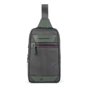 piquadro, piquadro, zaino in pelle, verde militare, borsa a tracolla, per uomini