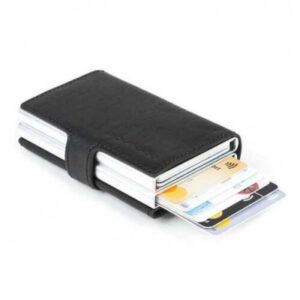 piquadro, piquadro, porta carte in pelle, porta carte di credito, nero, unisex