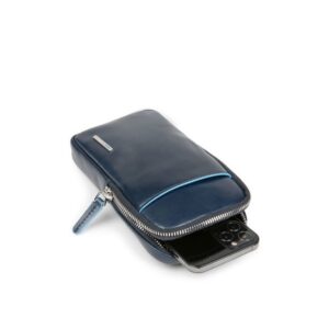 piquadro, piquadro, portafoglio in pelle, porta telefono, 42023100, nero, per uomini