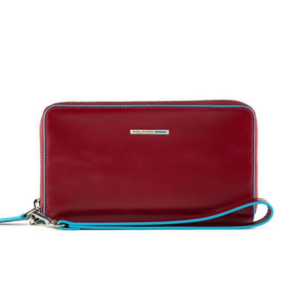 piquadro, blue square, portafoglio in pelle, rosso, per le donne