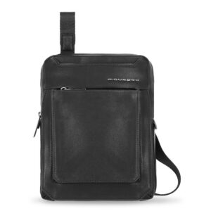 piquadro, tallin, custodia per ipad, borsa a tracolla in pelle, nero, ca1816w108, 21,5 x 27 x 7 cm, per uomini