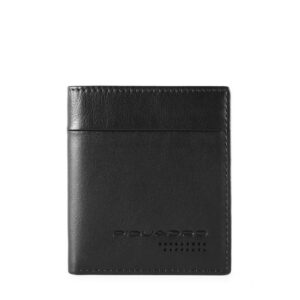 piquadro, urban, portafoglio in pelle, porta carte di credito, nero, per uomini