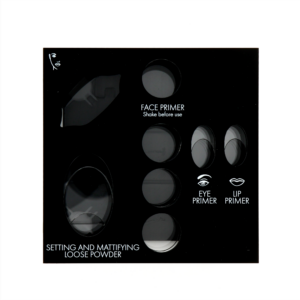 pupa, matt, espositore di trucco vuoto, nero, con 8 slot