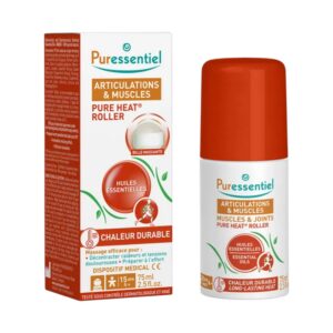 puressentiel, pure heat, oli essenziali, olio per il corpo roll on, per articolazioni e muscoli, 75 ml