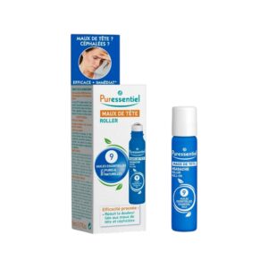 puressentiel, roller, oli essenziali, sollievo dal dolore, per il mal di testa, olio per il corpo roll on, per la testa, 5 ml