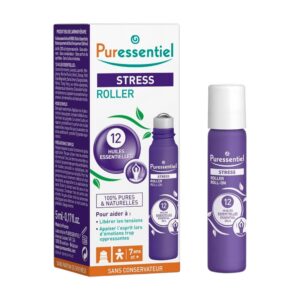 puressentiel, stress, oli essenziali, per il sollievo dallo stress, olio per il corpo roll on, per la testa, 5 ml