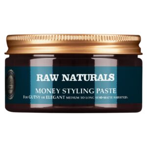 raw naturals, money styling, senza parabeni, pasta per styling capelli, preso saldo, medio alto, capelli, 100 ml