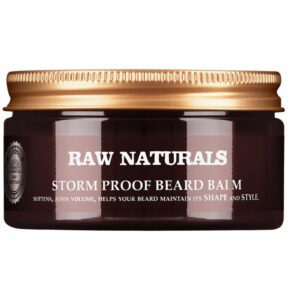 raw naturals, storm proof, 100% vegano, balsamo per la barba, ammorbidimento, 100 ml