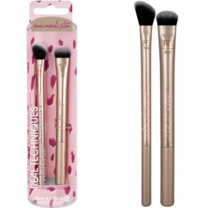 set duo, real techniques, animalista duo, pennello per cipria, 2 pz