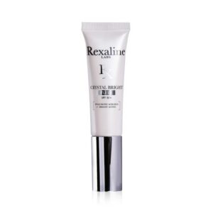 rexaline, crystal bright, acido ialuronico + 3 attivi luminosi, illuminante, fluido, per il viso, spf 50+, 30 ml *tester