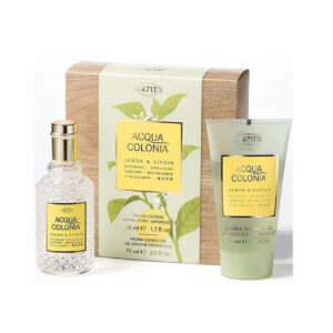 set 4711: acqua colonia lemon & ginger, eau de cologne, unisex, 50 ml + acqua colonia, lemon & ginger, moisturizing, shower gel, body, all skin types, 75 ml